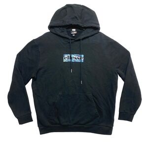 Ellesse Hoodie Mens XL Black Sweatshirt Graphic Logo Sweatshirt Pullover